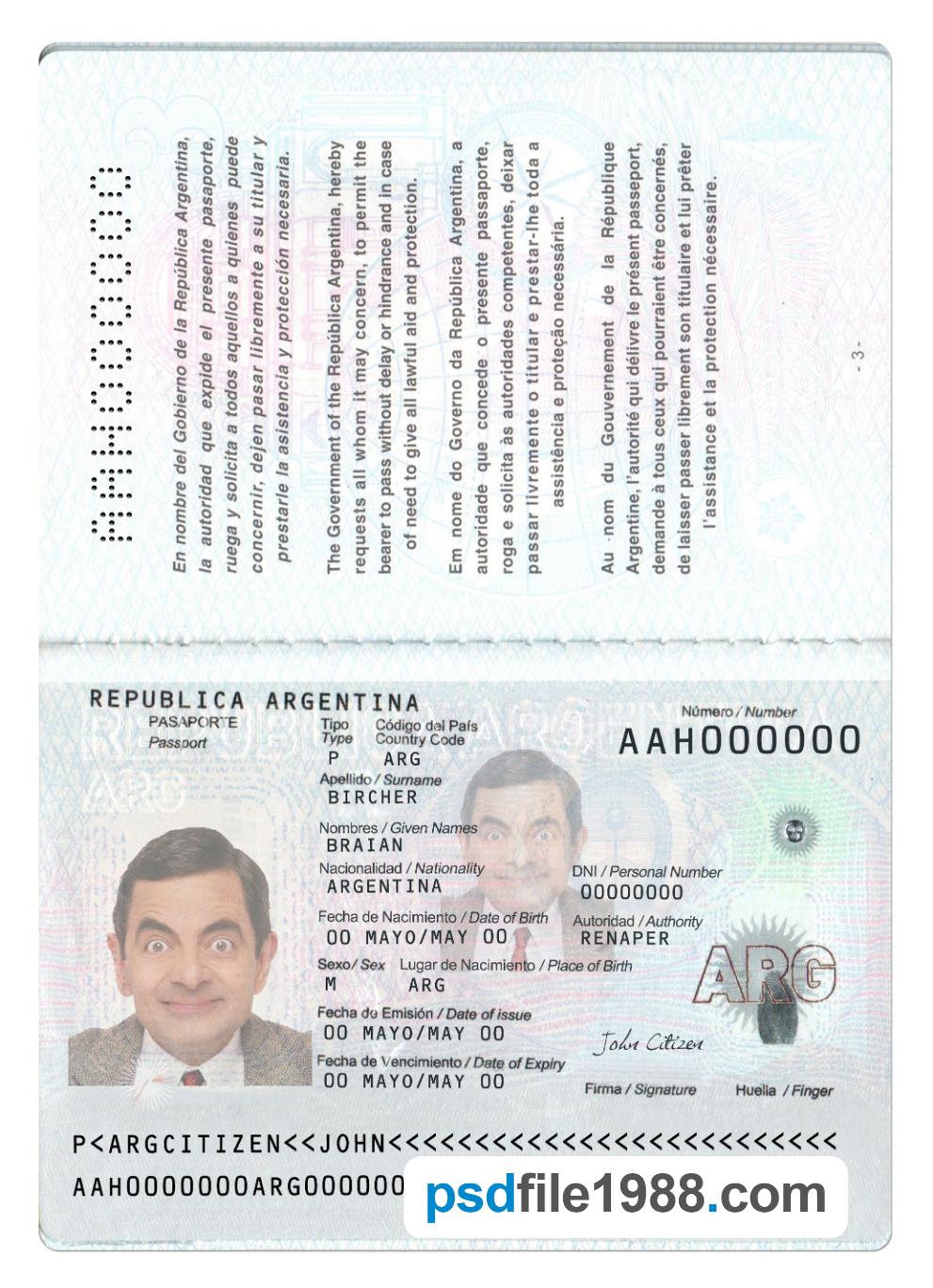 Argentina New Passport 2022-Present